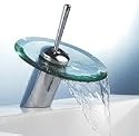 Basin Mixer Tap taps glass waterfall bathroom chrome (1027-1006)