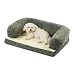 Caddis Pet Poly-Suede Beasley's Dog Bed Couch in Sage (Medium, 25W X 35L X 11H)
