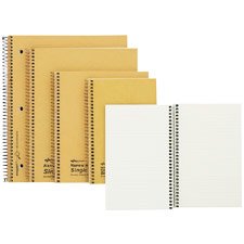 Board Cover Notebook, Narrow/Margin, 8-1/2"x10", 80 Sheets, Brown/Green Paper RED33008
