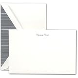Engraved Charcoal Pinstripe Thank You Cards