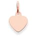 14k Rose Gold Heart Disc Charm