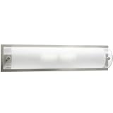 Badezimmerleuchte Spiegelleuchte Edelstahl Glas klar satiniert Länge 38cm IP23