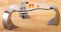 Chrome And Glass Retro Coffee Table