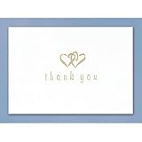 Linked Heart Gold Thank You Cards
