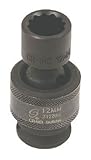 Sunex International 312ZUM 3/8 Dr. 12mm 12 Point Universal Impact Socket for Ford Driveshafts