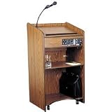 Oklahoma Sound Corporation Presentation Lectern. 25x20x46, Mahogany