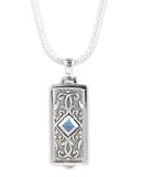 Anatoli Large Blue Topaz Locket Necklace