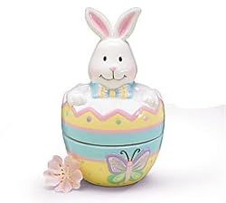 Stackable Easter Bunny with Butterflies Salt and Pepper Shakers