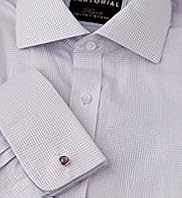 Luxury Sartorial Slim Fit Pure Cotton Grid Checked Shirt
