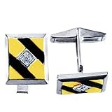 Image of 0.22 Carat G/VS2 Princess Certified Diamond & Gemstone Cufflinks in 18ct Solid Yellow/White Gold