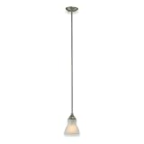 Royce Lighting 69255BLE-965 Morrpark Mini Pendant Brushed Steel with Acid Etched Globe