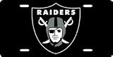Oakland Raiders Laser Cut Black License Plate