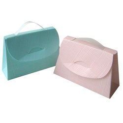 Pink Italian Embossed Paper Handbag (200) -Bridal Shower Favor