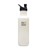 Klean Kanteen 27 -Ounce Classic Sport Cap 2.0 Stainless Steel Water Bottle, Glacier White