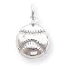 14k White Gold Baseball Charm