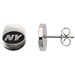 Stainless Steel New York Jets Logo Stud Earrings
