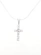 Sterling Silver CZ Lined Cross Necklace with 18 inch Snake Chain