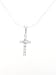 Sterling Silver CZ Lined Cross Necklace with 18 inch Snake Chain