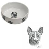 Basenji Paw Print Bowl, Porcelain by Rosalinde (7 in. x 2.5 in. deep)