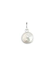 Coin Pearl Charm and Pendant in Sterling Silver