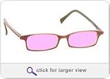 COMPUTER GLASSES WITH PINK POLYCARBONATE DOUBLE SIDED ANTI-REFLECTIVE COATING, SCRATCH COATING AND UV PROTECTION - TOFFEE PLASTIC FRAME - 48-17-140