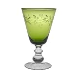 Colonial Williamsburg Winter's Garland Set of 4 Green Goblets, 12 oz.