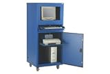 Deluxe Mobile Security Computer Cabinet - Blue - Assembled