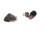 Rhodonite Earrings 05 Stud Pebble Pink Black Tumble Stone Crystal Healing
