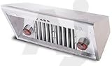 Review Capital  / Capital Performance Series PSVH48HL Stainless Steel Wall Mount Range Hood with Internal Blower, 2 Halogen Lights, Baffled-Type Filters and Infinite Speed Control: 48 Inch Wide/1200 CFM with Heat Lamps
