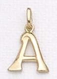 14kt Solid Yellow Gold Initial A Charm - LET150A