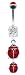 Cute Red Ladybug Lady bug Dangle Belly button Navel Ring 14 gauge