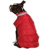 Casual Canine Red North Paw Puffy Dog Vest medium- 16" length