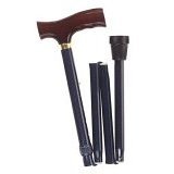 Improving Lifestyles Cane Adjustable Folding Black with Plastic Pouch Carrying Case-lightweight