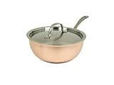 Calphalon Tri-Ply Copper 3-Quart Chef's Pan with Stainless Lid