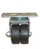 2-Inch Low Profile Heavy Duty Rubber Dual Wheel Swivel Caster 225 lb