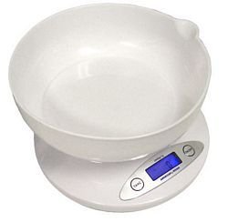 Digital 2 Kg / 4.4 Lb Bowl Kitchen Scale white