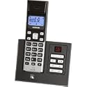 Audioline Polo 380 Schnurloses DECT-Telefon  Eco Mode Energiesparmodus, Anrufbeantworter schwarz / silber