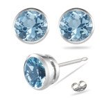 0.50 Ct Aquamarine Stud Earrings in Platinum