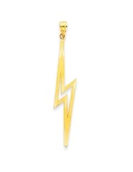 14k Gold Polished D/C Lightning Bolt Pendant