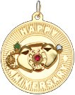 Happy Anniversary Telephone and Hearts, 14K Gold Charm