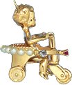 Baby in Walker, 14K Gold Charm