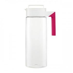 Takeya Airtight Jug with Silicone Handle, White/Raspberry, 66-Ounce
