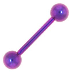 Solid Titanium Purple Barbell 3/8-4mm