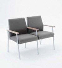 1161857 Chair 2Seat Ctr Arms DodgeRock SlvrFr MdOak Ea Lesro Industries -S2803G7