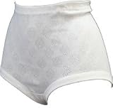 4 Pack of 100% Cotton Pointelle Ladies Full Briefs White