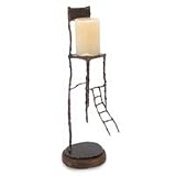 NOVICA Iron candleholder, 'High Chair'