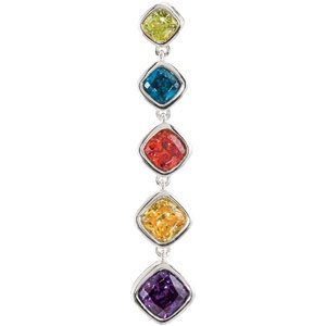 Genuine IceCarats Designer Jewelry Gift Sterling Silver Multi-Color Cubic Zirconia Pen. Pendant Multi-Color Cubic Zirconia Pendant Multi-Color Cubic Zirconia Pen In Sterling Silver