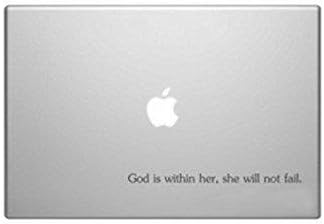Black Color God Is Within Her She Will Fail Psalm Bible Verse Decal Sticker Wall Helmet Adhesive Vinyl Vinyl Bike Die Cut Macbook Auto Car Window