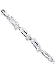 Sterling Silver Music Notes Bracelet QA15-7"