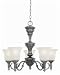 World Imports 4845-36 Eastbourne 5 Lights IRON Chandelier with GLS, Antique Pewter